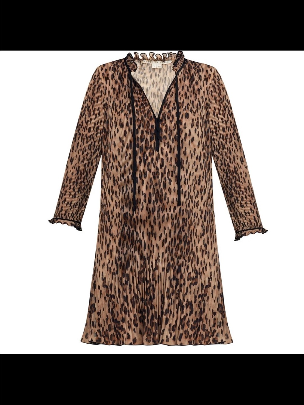 VERONICA BEARD Luvie Leopard Short Long Sleeve Dress